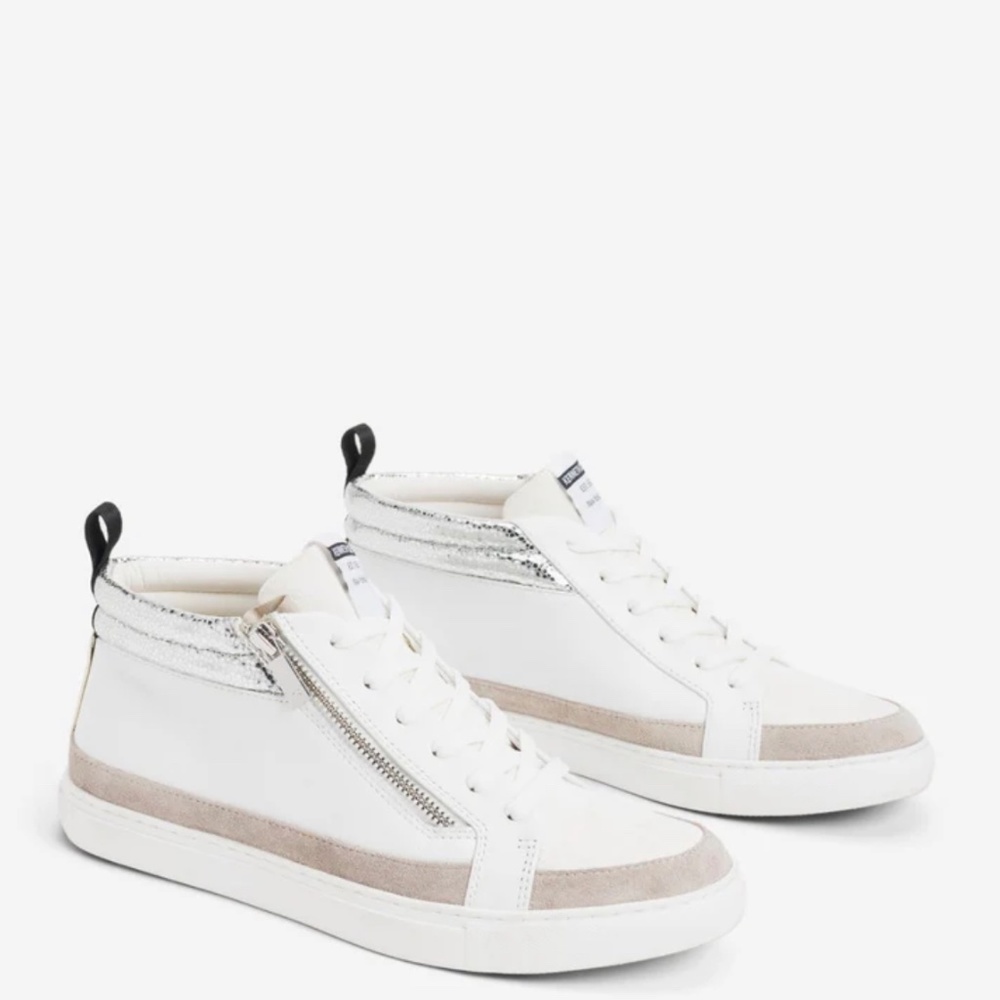 Mid top white sneakers